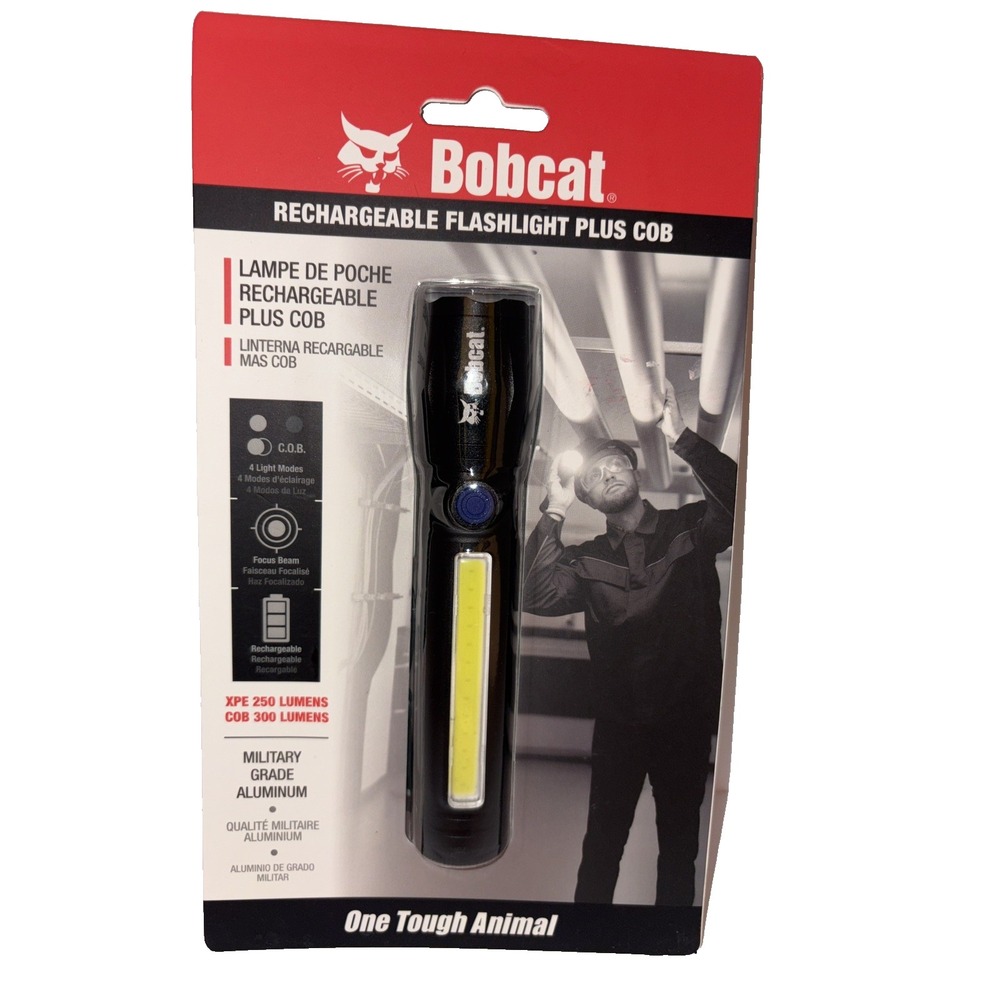 (NEW IN PACKGE)  Bobcat 300 Lumen Rechargeable LED Flashlight Plus Cob